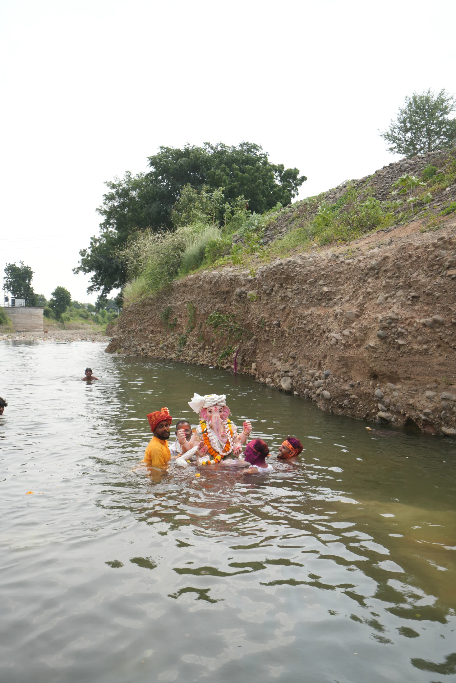 Riverbank Ganpati Visarjan moment