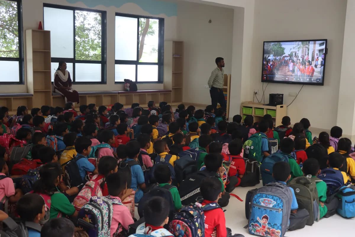 Students presenting in classroom