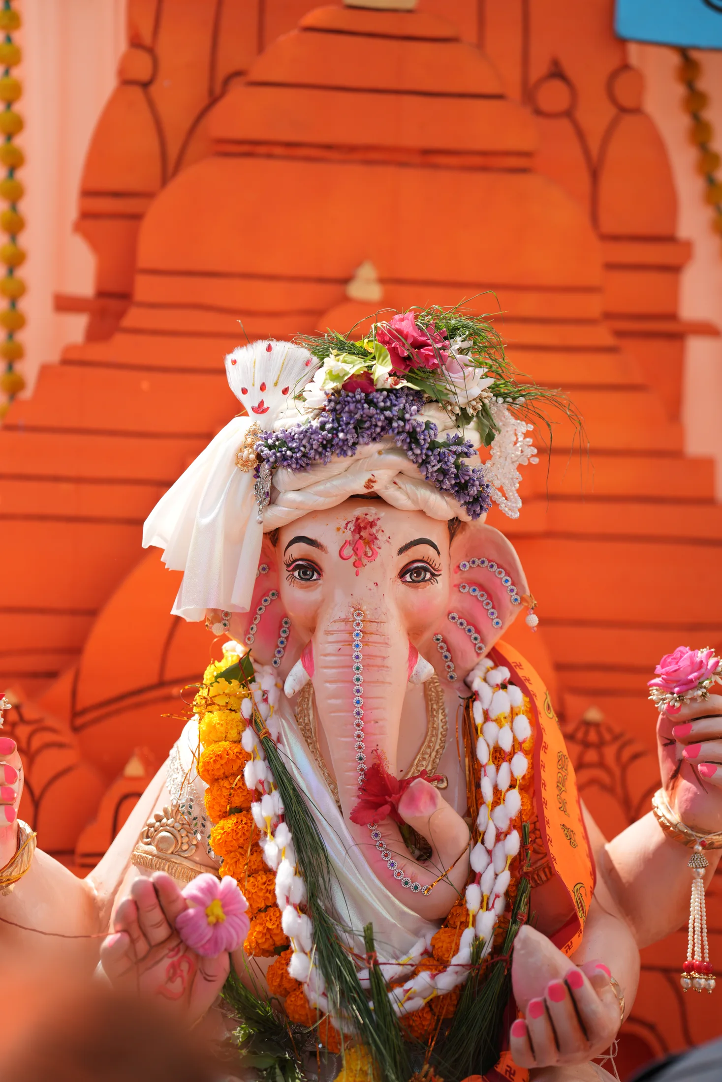 Lord Ganesha idol decorated for Ganesha Week at Jet Kids