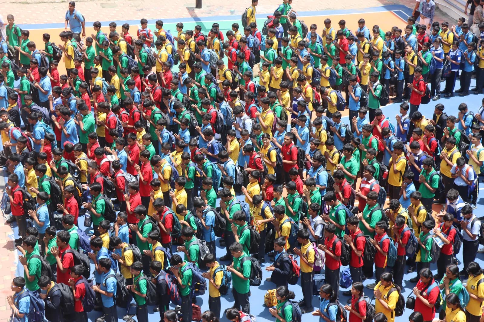Jet Kids primary school students participating in outdoor team activities on the school grounds